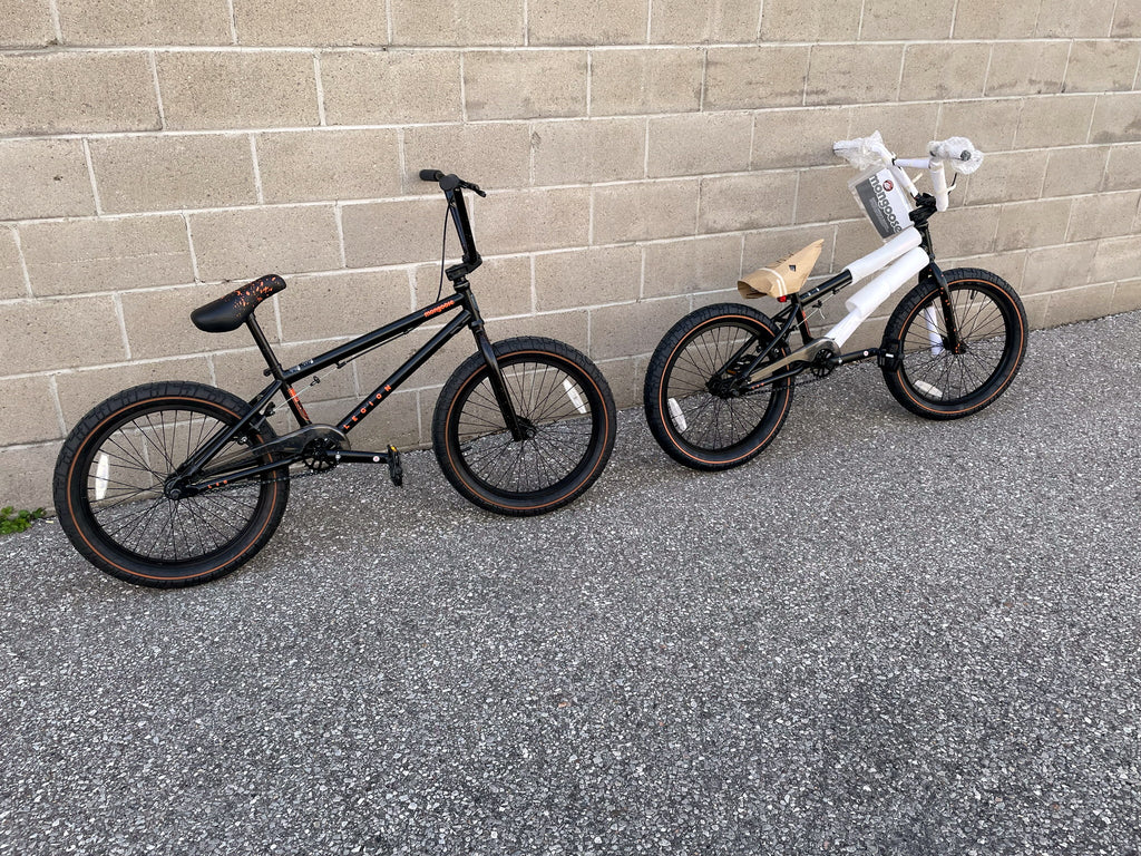 Mongoose Legion L60 BMX bike fully assembled, showing its freestyle 20-inch frame and components ready for riding.