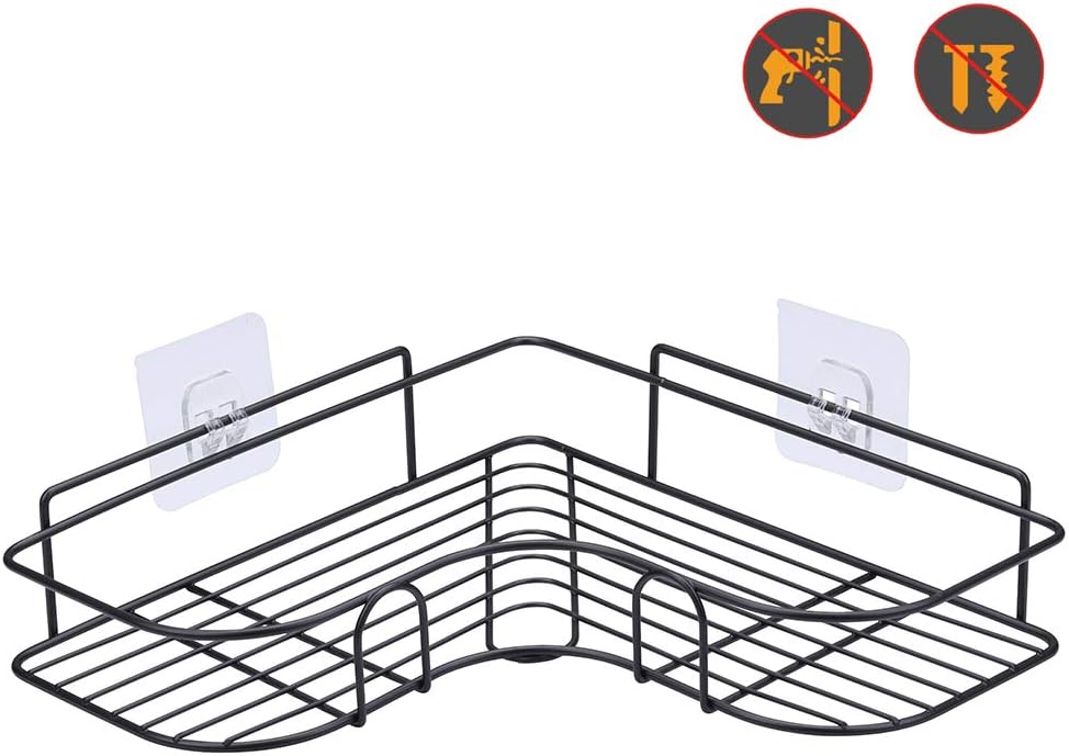 8 Pcs Replacement Corner Shower Caddy Adhesive Hook Stickers, No Drilling Wall Hooks Adhesive Strips for Bathroom Shelves