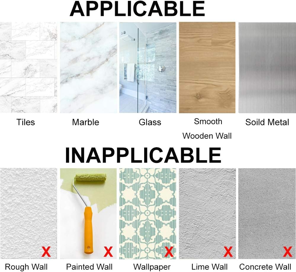 8 Pcs Replacement Corner Shower Caddy Adhesive Hook Stickers, No Drilling Wall Hooks Adhesive Strips for Bathroom Shelves