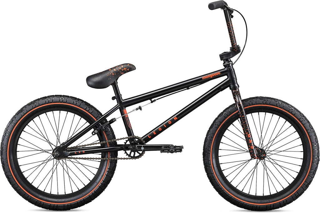Mongoose Legion L60 Freestyle BMX Bike Line for Beginner-Level to Advanced Riders, Steel Frame, 20-Inch Wheels, Black/Orange