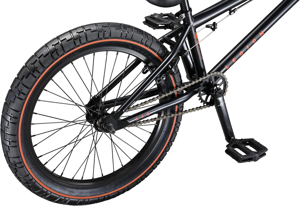 Mongoose Legion L60 Freestyle BMX Bike Line for Beginner-Level to Advanced Riders, Steel Frame, 20-Inch Wheels, Black/Orange