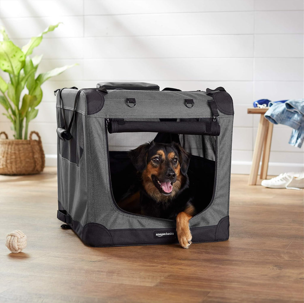 Folding Soft Crate for Cat, Dog, Rabbit, Portable and Collapsible, Grey, 36" L x 24 W x 24" H