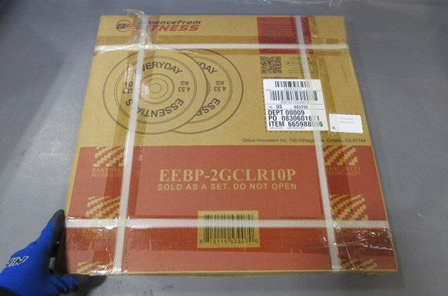 Barbell Rubber Olympic Bumper Plate 10 LB Pair- Grey