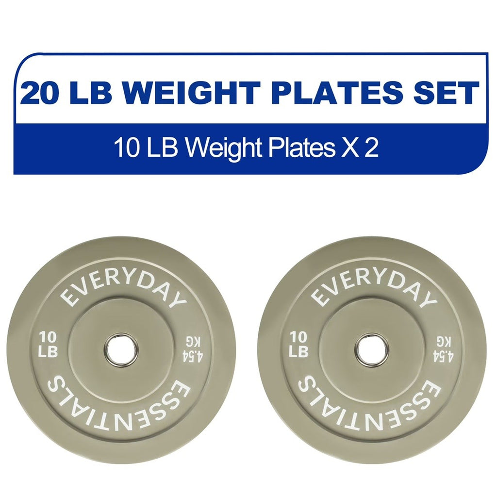 Barbell Rubber Olympic Bumper Plate 10 LB Pair- Grey