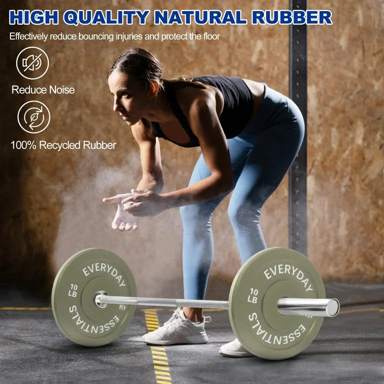 Barbell Rubber Olympic Bumper Plate 10 LB Pair- Grey