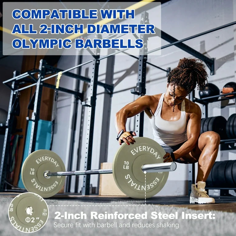 Barbell Rubber Olympic Bumper Plate 10 LB Pair- Grey